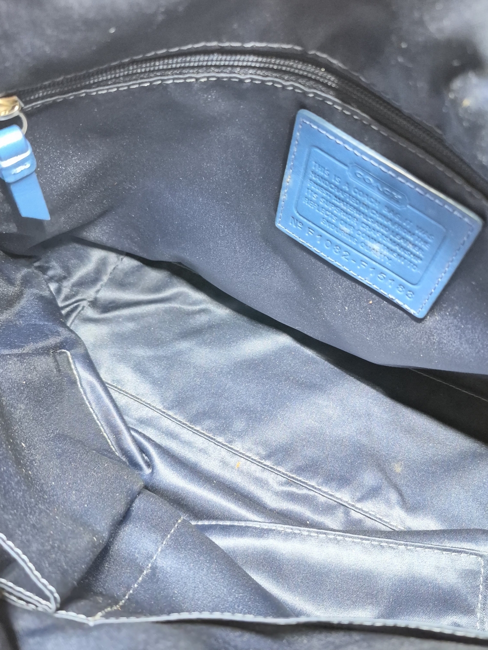 Coach Multicolor Signature Circle Satin Tote - Blue Trim - Picture 12 of 15